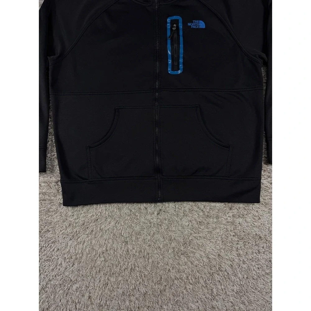 The North Face Mack Mays Full Zip Fleece Hoodie Black Blue Men's Size XL